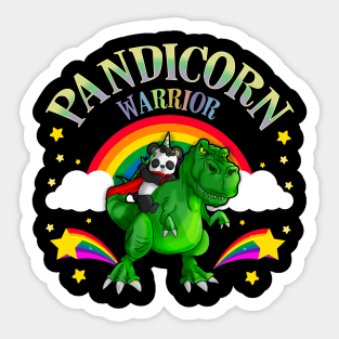 Pandicorn Warrior Panda Bear T Rex Dinosaur Sticker